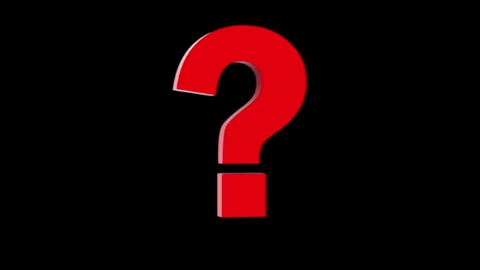 Rotating 3D Red Question Mark on Black Background. Stock Footage 341705003