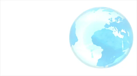Rotating 3D rendered glass globe on white background. Stock Footage 56084253