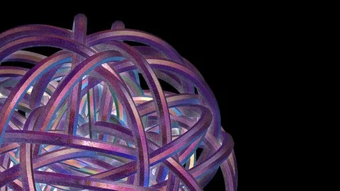 Rotating   3D  Ring Ball -   Abstract Loop Video Footage with Alpha Channel Stock Footage 71478599