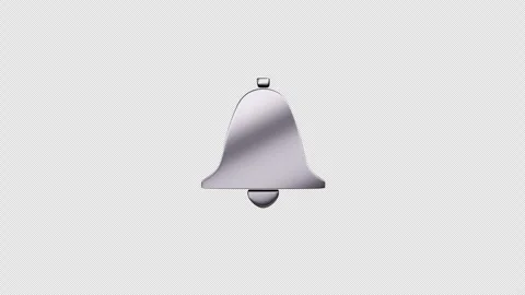 Rotating 3D Silver Plate Bell Icon Seamless Loop on Alpha Channel Vídeos de archivo 332349637