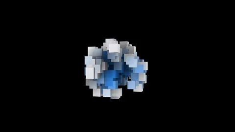 Rotating, 3D simulation of cellular or nano substance growth Video stock 86885815