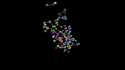 Rotating, 3D simulation of molecular or nano growth Stock Footage 86885391