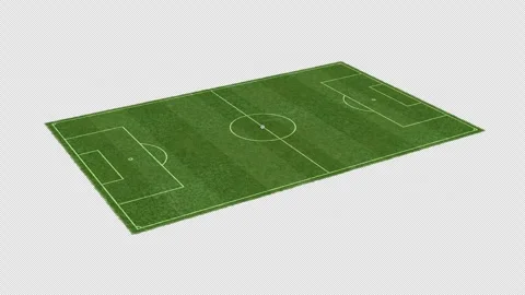 Rotating 3D Soccer Field with Center Ball Overlay Stock-Footage 328599875