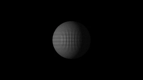 Rotating 3D sphere made of dots creates tech graphics. Geometric 3D sphere .. Stock Footage 337817681
