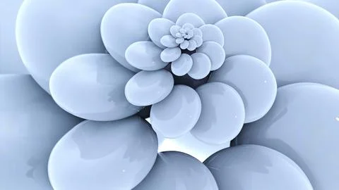 Rotating 3d spiral of round balls. Design. Abstract 3d spiral of moving stones Stock Illustration