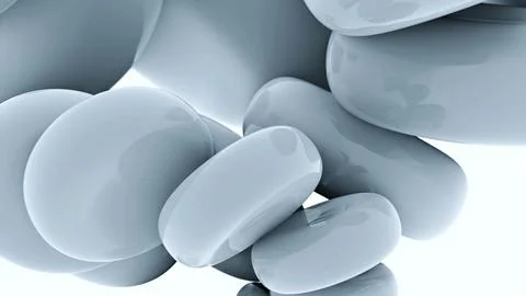 Rotating 3d stones. Design. Abstract 3d stones move in spiral rotation on white Stock Illustration