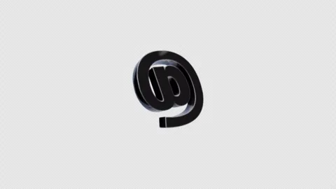Rotating 3D At Symbol on Transparent Background Stock Footage 338031800