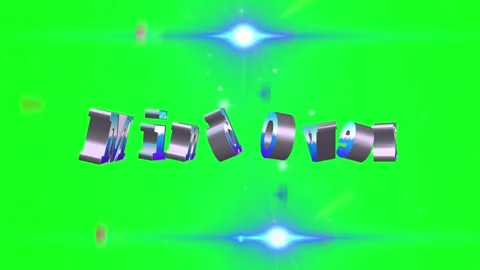 Rotating 3D Text Animation with Glowing Light Flares on a Green Screen Stock-Footage 338332244