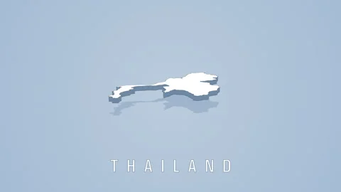 Rotating 3d thailand map animation on solid background Stock Footage 313936804