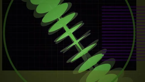 Rotating 3d Vertical Disk Tower Animation for High tech Backgrounds Stock Footage 343763994