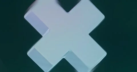 Rotating 3D white cross on black background Stock Footage 310841664