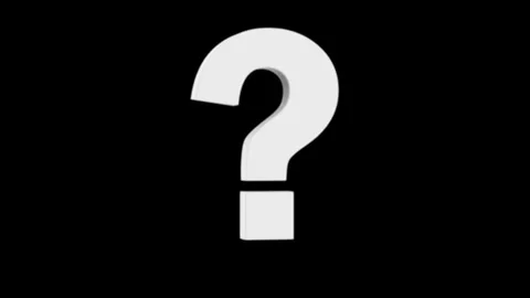 Rotating 3D White Question Mark on Black Background. Stock Footage 341835456