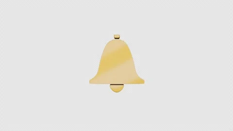 Rotating 3D Yellow Plate Bell Icon Seamless Loop on Alpha Channel Vídeos de archivo 332349644