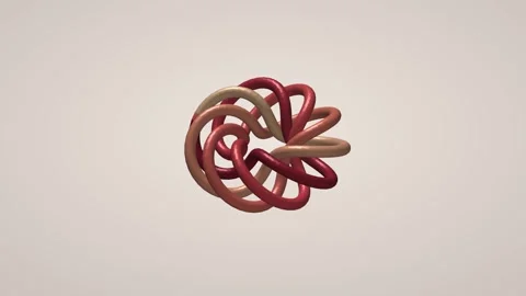 Rotating abstract 3D knot animation Stock Footage 340255095