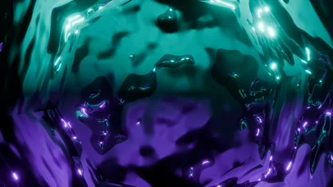 Rotating Abstract Art VJ Loop 4K - Hypnotic Music Background Animation Teal Stock Footage 296489964