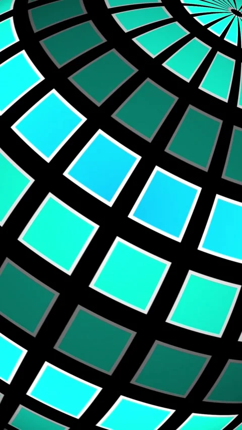 Rotating abstract checkerboard sphere animation with smooth 3d motion, idea.. Video stock 308744457