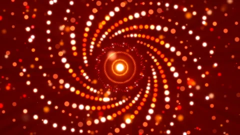 Rotating abstract form and particles on red background, loop Stock Footage 132291594