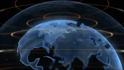 Rotating abstract planet Earth in space Stock Footage 233100425