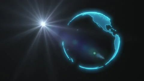 Rotating abstract planet Earth in space Stock Footage 233102864