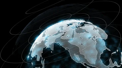 Rotating abstract planet Earth in space Stock Footage 233104028