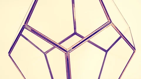 Rotating abstract shape on yellow background Stock Footage 96544320