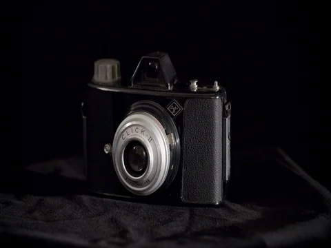Rotating Agfa Click II classic vintage camera Stock Footage 69417060