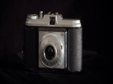 Rotating Agfa Isola I classic vintage camera Stock Footage 69417155