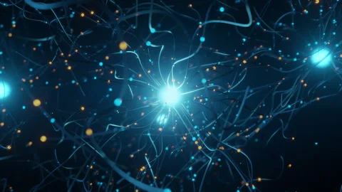 Rotating AI Brain Network with Glowing Neural Connections Stock Footage 310059630