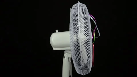 Rotating air cooler on black background Stock Footage 118266203