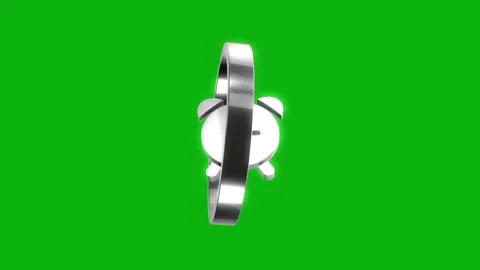 Rotating alarm clock icon on a green screen background 3d animation seamles.. Stock Footage 346499444