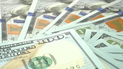 Rotating American 100 dollars close-up. Stock-Footage 269985416