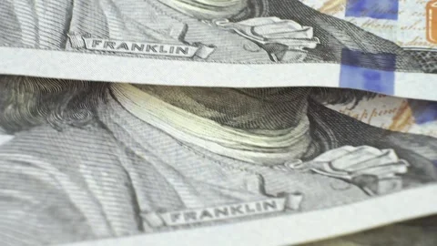 Rotating American 100 dollars close-up. Stock Footage 270251865
