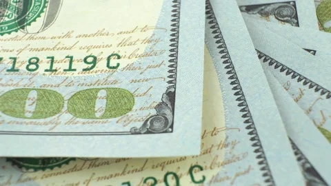 Rotating American 100 dollars close-up. Stock Footage 270788255
