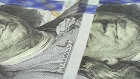 Rotating American 100 dollars close-up. Stock Footage 270788913