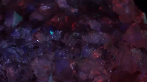 Rotating amethyst crystals. Revolving Abstract Background Closeup Stock Footage
