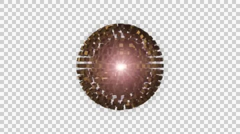 Rotating and changing the shape of a gold ball created 3D elements Stock Footage 51374850
