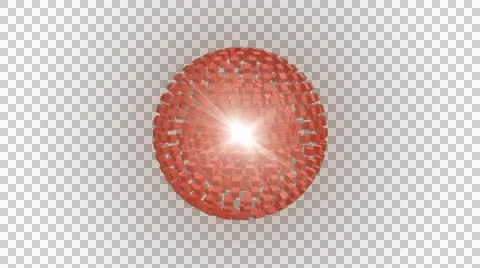 Rotating and changing the shape of a red ball created 3D elements Stock Footage 51375153