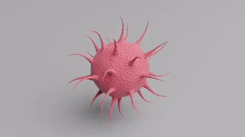 Rotating and deforming coronavirus on a gray background. Stock Footage 153785778