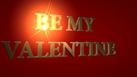 Rotating and sparkling words "BE MY VALENTINE" Stock Footage 80171595