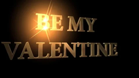 Rotating and sparkling words "BE MY VALENTINE" Stock Footage 80171597