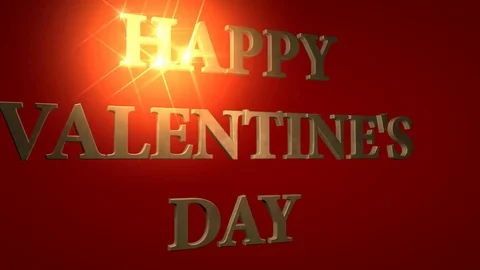 Rotating and sparkling words "HAPPY VALENTINE'S DAY" Stock Footage 80287457