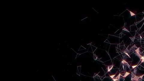 Rotating angular field. Field of interaction. Magical glow. Seamless loop Stock Footage 96986457