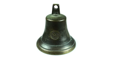 Rotating Antique Brass Bell. Stock-Footage 121758784