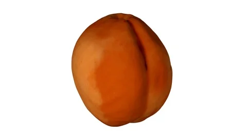 Rotating Apricot on White Background (Looping) Stock Footage 93377256