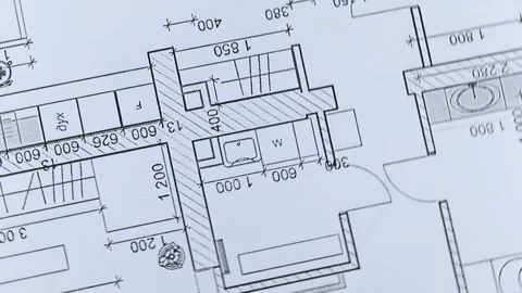 Rotating architectural drawing of the interior Vidéo 134075017