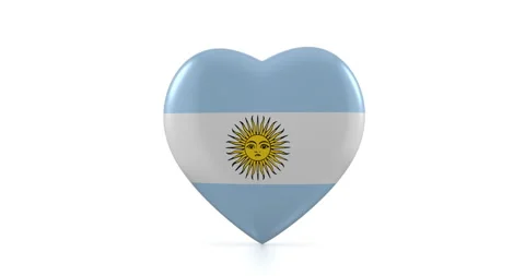 Rotating Argentina flag heart Stock Footage 284909029