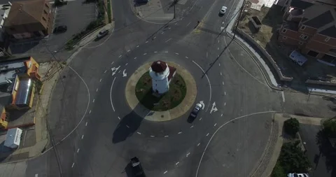 Rotating Ariel Shot of Brigantine Lighthouse circle Stock Footage 167675796
