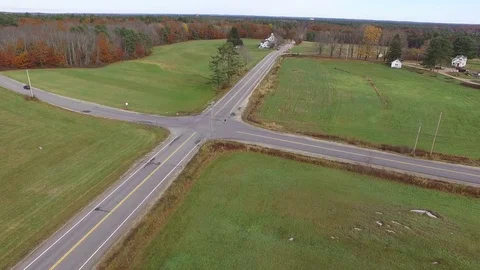 Rotating Around a Four-Way Intersection Video stock 97959282