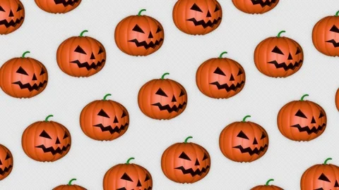 Rotating Array Halloween Pumpkins Animation, Background, on Alpha Channel, Loop 库存影片 250909473