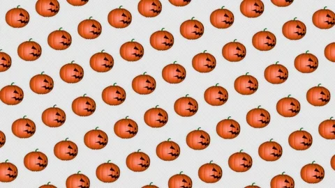 Rotating Array Halloween Pumpkins Animation, Background, on Alpha Channel, Loop 库存影片 250917026